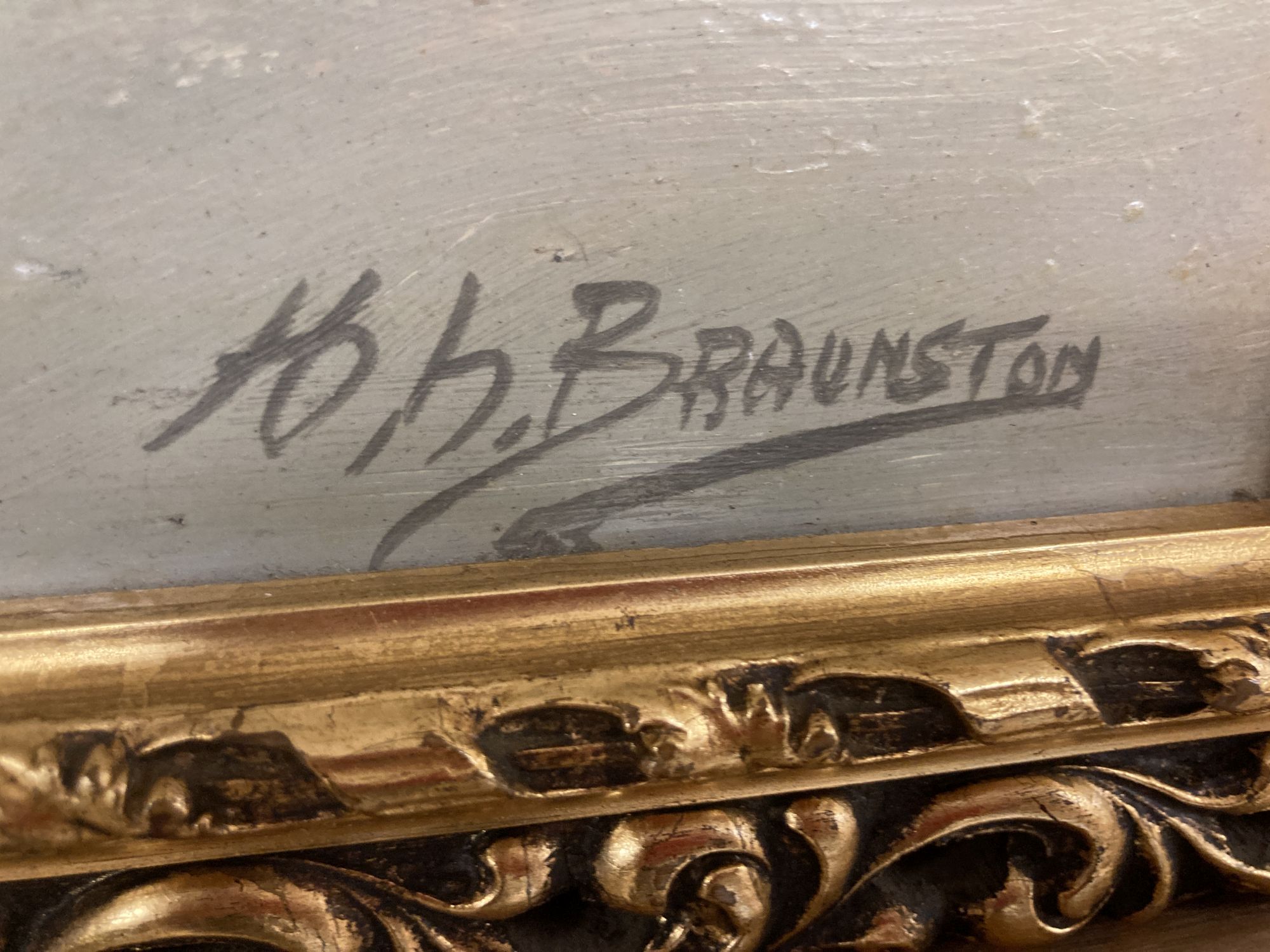 H.H. Braunston, oil on board, Alpine landscape, signed, 44 x 75cm